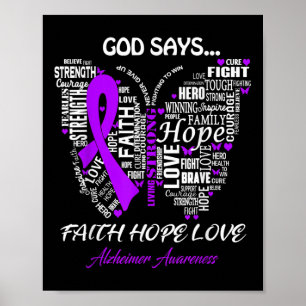Poster Dieu Dire Foi Espoir Amour Heimer Sensibilisation