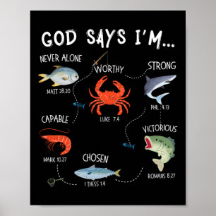 Poster Dieu Dit Que Je Pêche Christian Fisher Bible Verse
