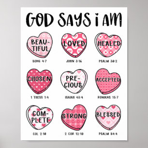 Poster Dieu dit que je suis bonbon de la Saint-Valentin c