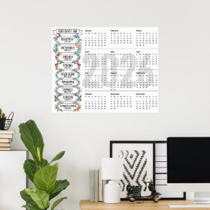 Poster Dieu dit que je suis, calendrier annuel 2026 compl