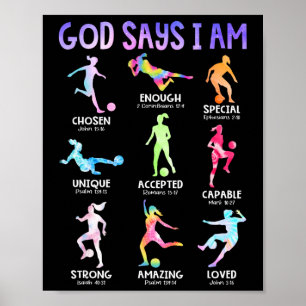 Poster Dieu Dit Que Je Suis Chrétienne Filles Ados Footba