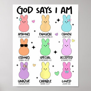 Poster Dieu Dit Que Je Suis Christian Garçons Filles Enfa