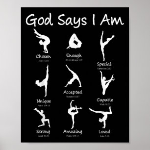 Poster Dieu Dit Que Je Suis Gymnastique Ado fille Toddler
