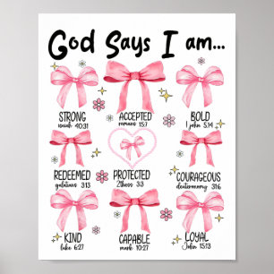 Poster Dieu Dit Que Je Suis Rose Coquette Christian Jesus