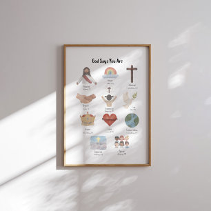 Poster Dieu dit que vous êtes des enfants chrétiens affic