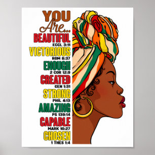 Poster Dieu dit que vous êtes une reine noire chrétienne