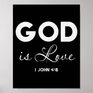 Poster Dieu est amour 1 Jean 4_8 Verset biblique chrétien