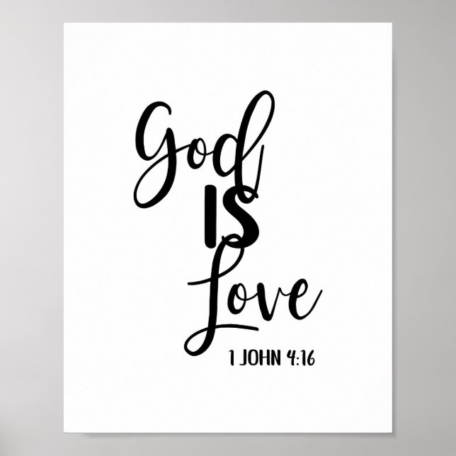 Poster Dieu est amour Bible Verse Écriture chrétienne Imp (Devant)