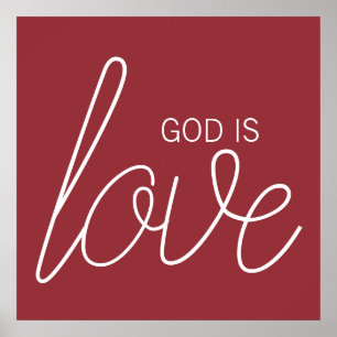 Poster Dieu est amour chrétien moderne