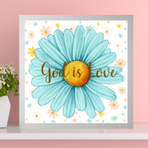 Dieu est amour Colorful Sunflower Bible Citation