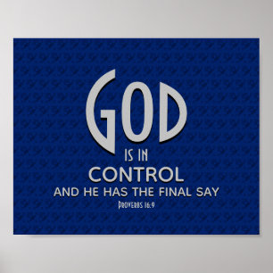 Poster DIEU EST AU CONTRÔLE D'Inspiration chrétienne