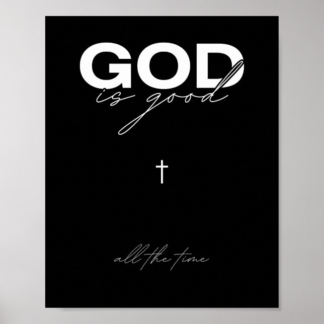 Poster Dieu est bon tout le temps Art Inspirationnel (Devant)