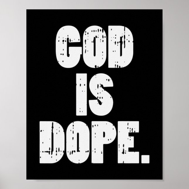 Poster Dieu est Dope Jésus Christ Religieux Christian Cat (Devant)