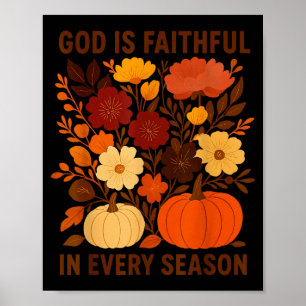 Poster Dieu est fidèle en chaque saison, Floral automne 