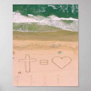 Poster Dieu est l'AMOUR, Jésus est l'Amour, la croix de l