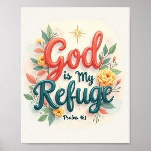 Poster Dieu est mon refuge