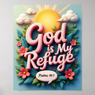 Poster Dieu est mon refuge