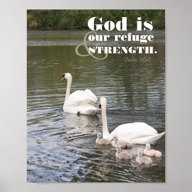 Poster Dieu est notre Refuge Swan Photographie (Devant)