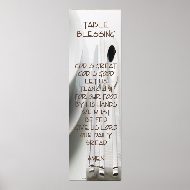 Poster Dieu est une grande prière de table (Devant)