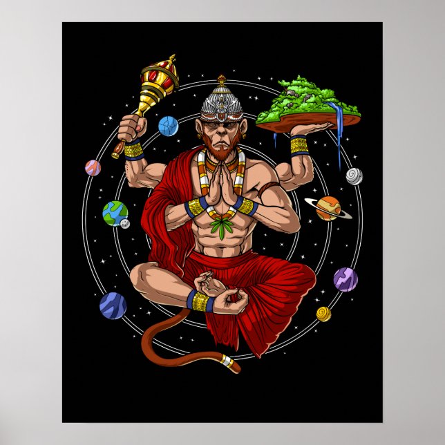 Poster Dieu hindou Hanuman (Devant)