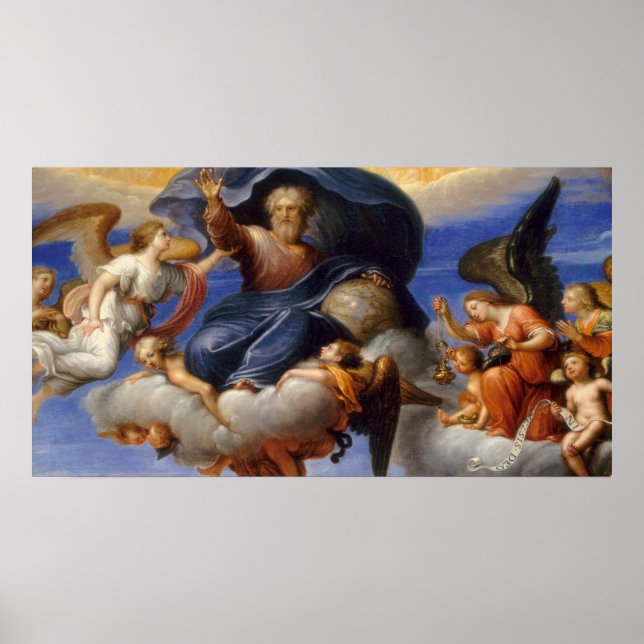 Poster Dieu le Père - Cercle de Pierre Mignard Art (Devant)