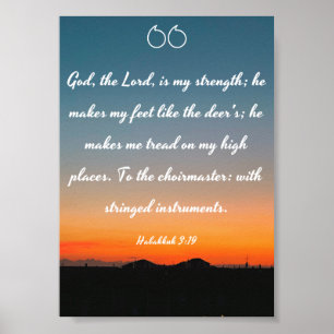 Poster Dieu, le Seigneur, est ma force - Bible
