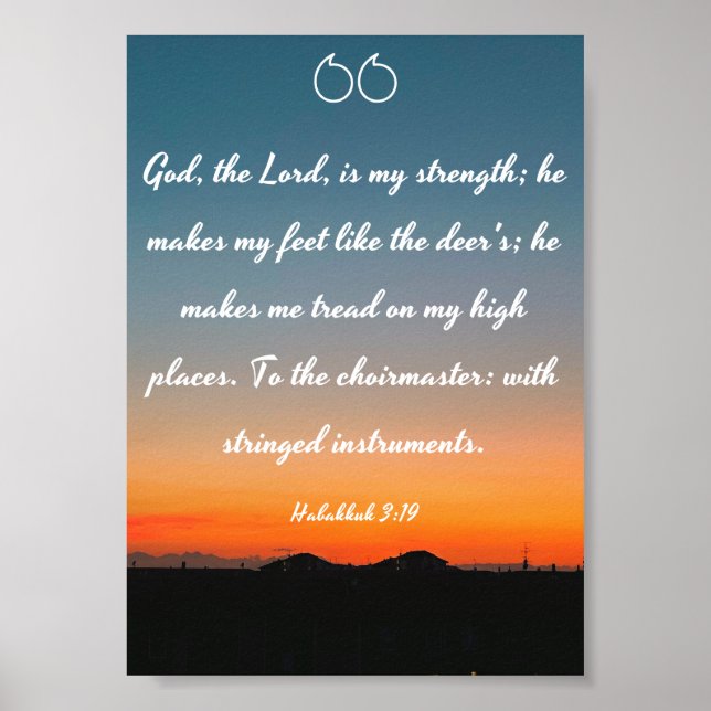 Poster Dieu, le Seigneur, est ma force - Bible (Devant)