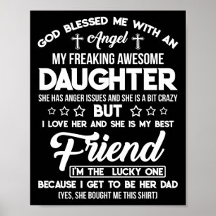 Poster Dieu M'A Béni Avec Une Fille Fou De L'Ange