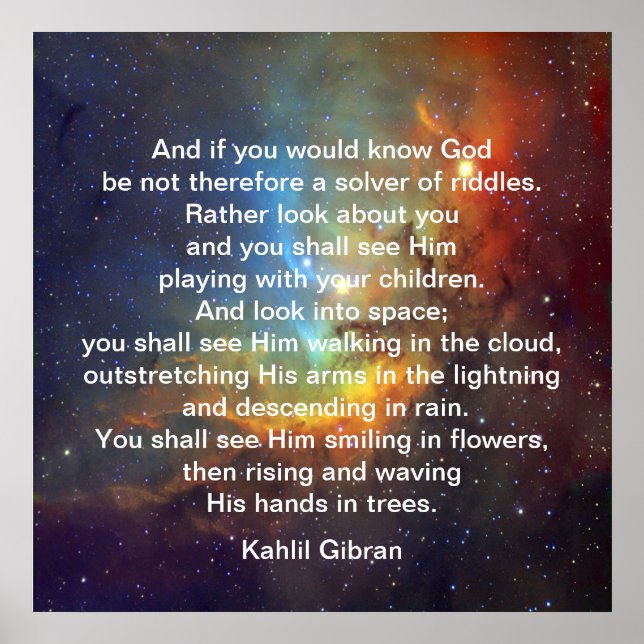 Poster Dieu par Kahlil Gibran (Devant)