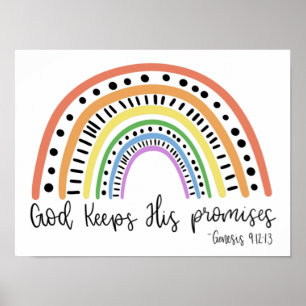 Poster Dieu tient ses promesses - Arc-en-ciel
