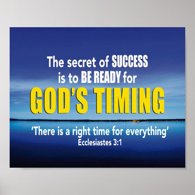 Poster DIEU TIMING Secret du succès chrétien (Devant)