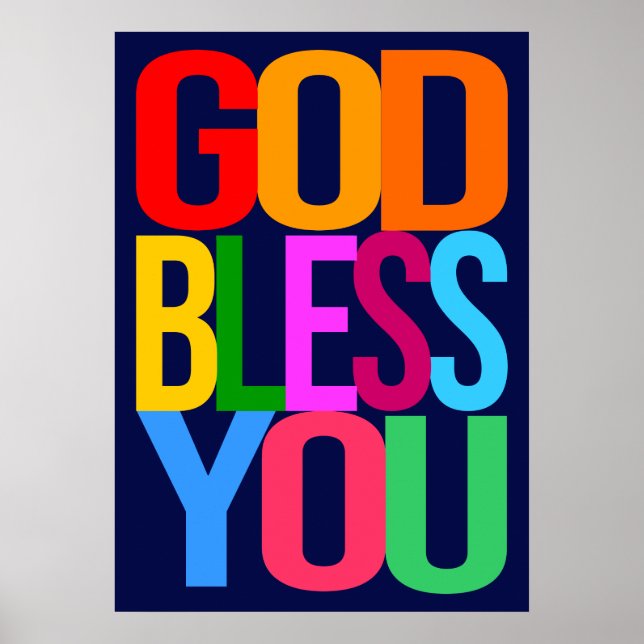 Poster DIEU VOUS BÉNÉFICIE de couleurs positives (Devant)