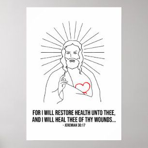 Poster Dieu Vous Bénisse Et Vous Sauve. Car je rétablirai