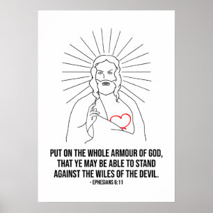 Poster Dieu Vous Bénisse Et Vous Sauve. Mets Sur L'Armure