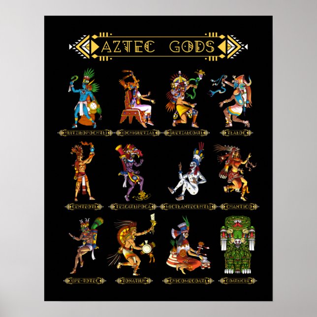 Poster Dieux aztèques (Devant)