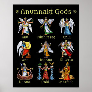 Poster Dieux de mythologie sumérienne Anunnaki