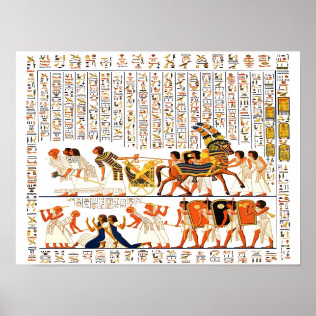 Poster Dieux égyptiens et hiéroglyphes images (Devant)