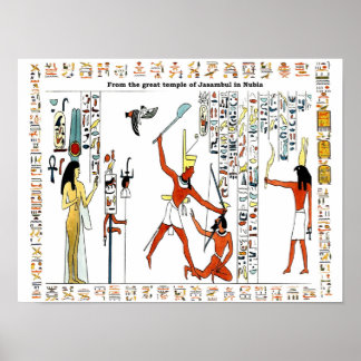 Poster Dieux égyptiens et hiéroglyphes images