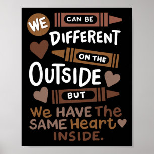 Poster Différent à l'extérieur mais même cœur Mois de l'h