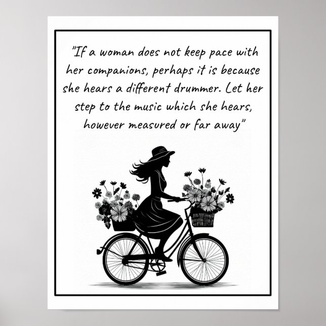 Poster Différent batteur — citation de femme (Devant)