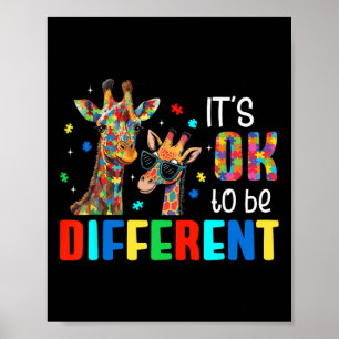 Poster Différent Girafe Animal Sensibilisation à l'autism