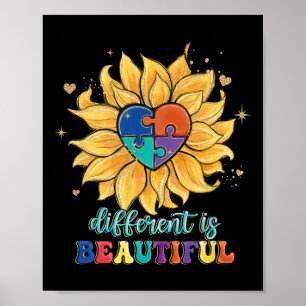 Poster Different Is Beautiful Autism Awareness Month Wome