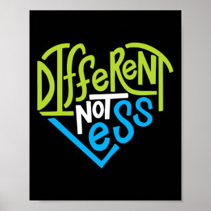 Poster Différent Pas Moins Pour Le Soutien De L'autisme 