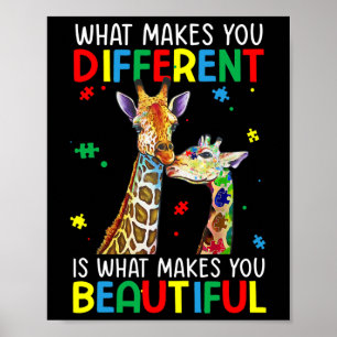 Poster Différente Belle Pièce de Puzzle de Sensibilisatio