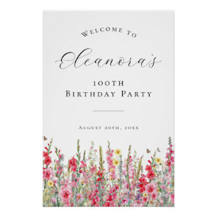 Poster DIGITAL 100e anniversaire Août Fleur de naissance 