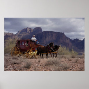 Poster Diligence de traînée de Great Western
