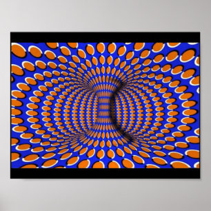 Poster d'illusion optique 3D orange et bleu