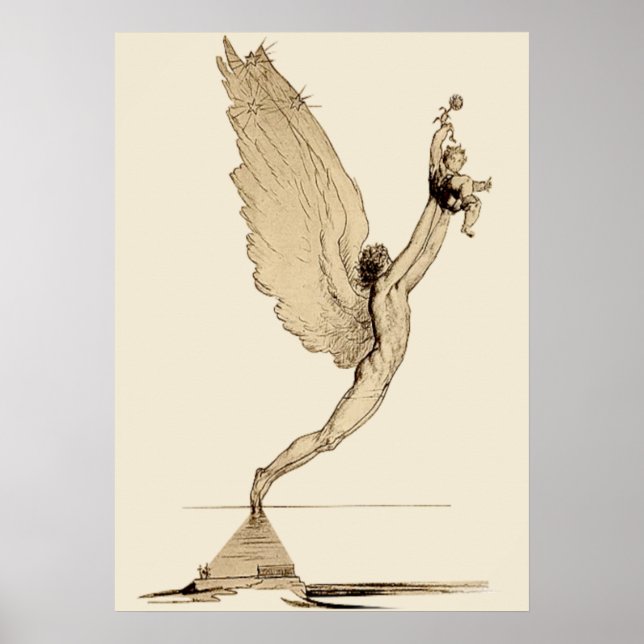 Poster d'illustration de l'ange vintage (Devant)