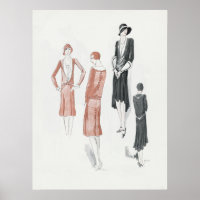 Poster d'illustration de mode vintage