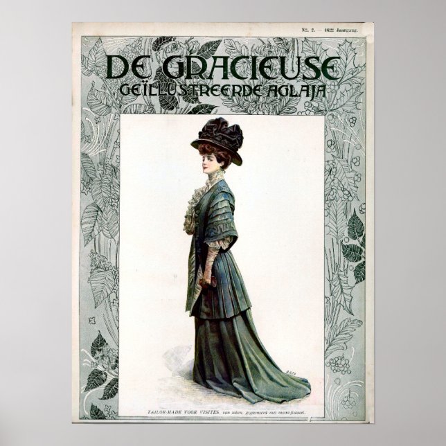 Poster d'illustration de mode vintage Lady (Devant)